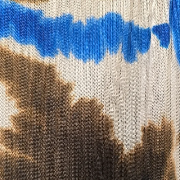 DKNY Multicolor‎ Abstract Tie Dye V-Neck Blouse With Gathered Center Size XL - Picture 10 of 11